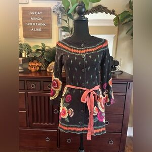 Anthropologie Sparrow Floral Sweater Sz XS